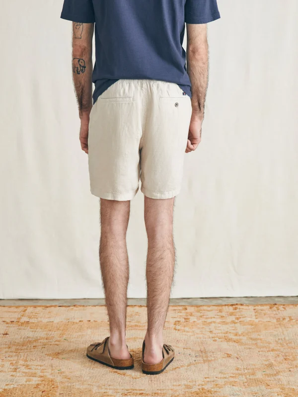 Shorts | Faherty Brand Essential Linen Short (6.5" Inseam) - Weathered Sand