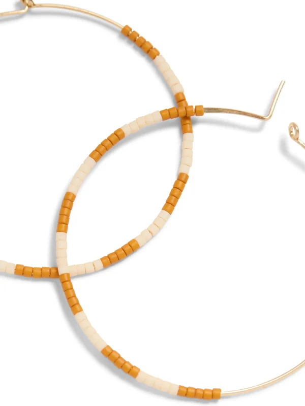 Jewelry | Faherty Brand Faherty X Beyond The Sea Hoop Earring - Golden Ochre Stripe