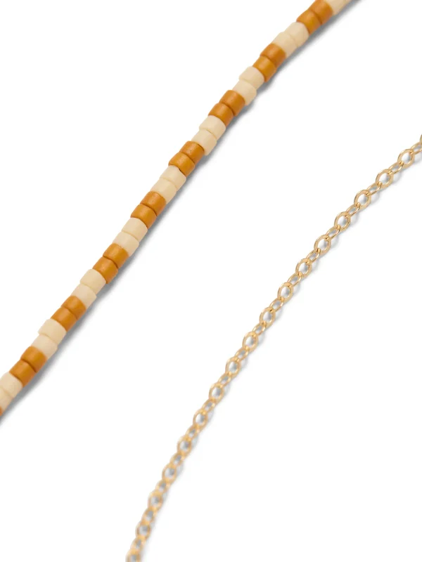 Jewelry | Faherty Brand Faherty X Beyond The Sea Mid Seed Bead Necklace - Golden Ochre Stripe