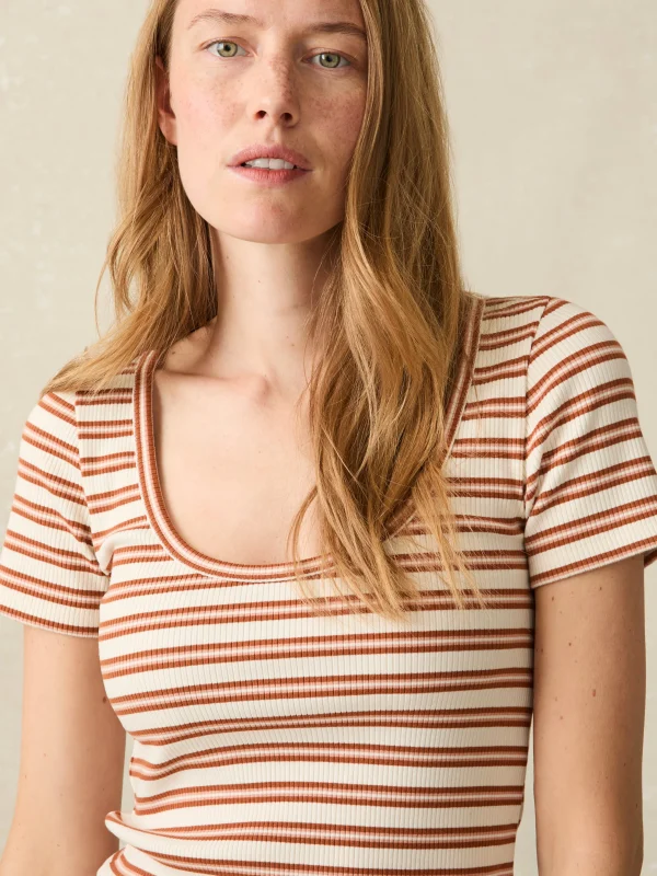 T-Shirts | Faherty Brand Freestyle Rib Knit Tee - Toulouse Stripe