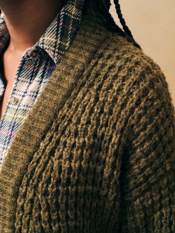 Sweaters | Faherty Brand Frost Waffle Cardigan - Olive