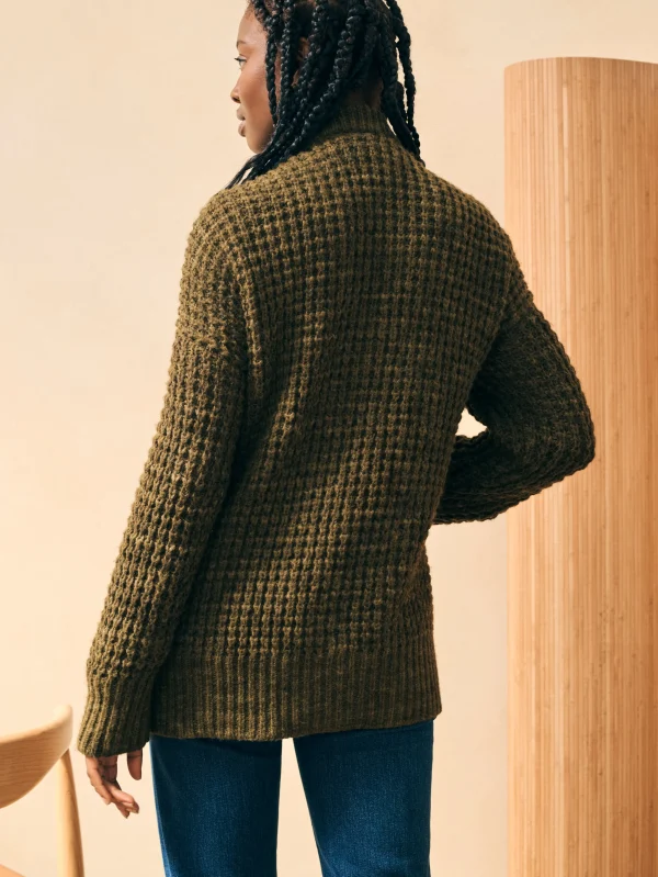 Sweaters | Faherty Brand Frost Waffle Cardigan - Olive