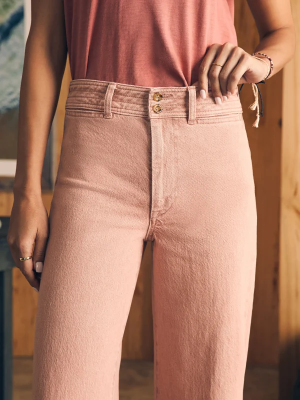 Pants | Jeans | Faherty Brand Harbor Crop Jean - Clay Pink Wash