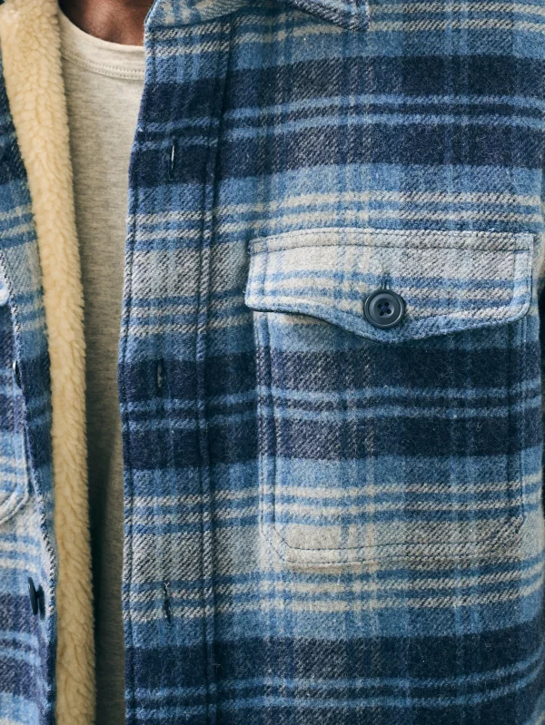 Jackets & Vests | Faherty Brand High Pile Fleece Lined Wool CPO - Mountain Mist Plaid