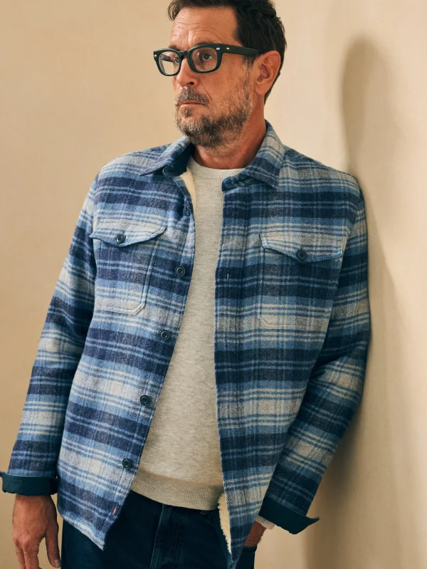 Jackets & Vests | Faherty Brand High Pile Fleece Lined Wool CPO - Mountain Mist Plaid