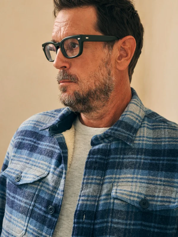 Jackets & Vests | Faherty Brand High Pile Fleece Lined Wool CPO - Mountain Mist Plaid