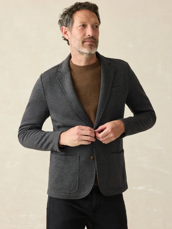 Blazers | Faherty Brand Inlet Knit Blazer - Black Sky Melange