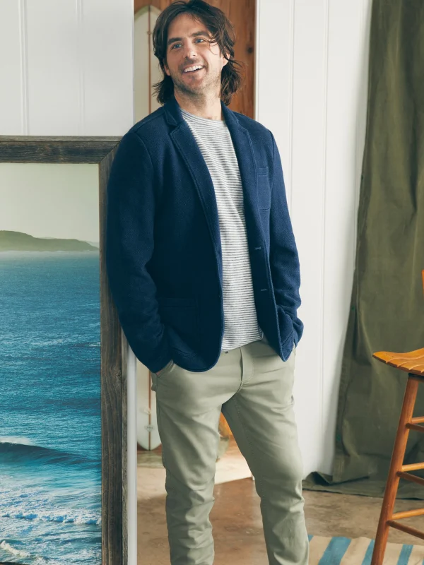 Blazers | Faherty Brand Inlet Knit Blazer - Hendricks Indigo Wash