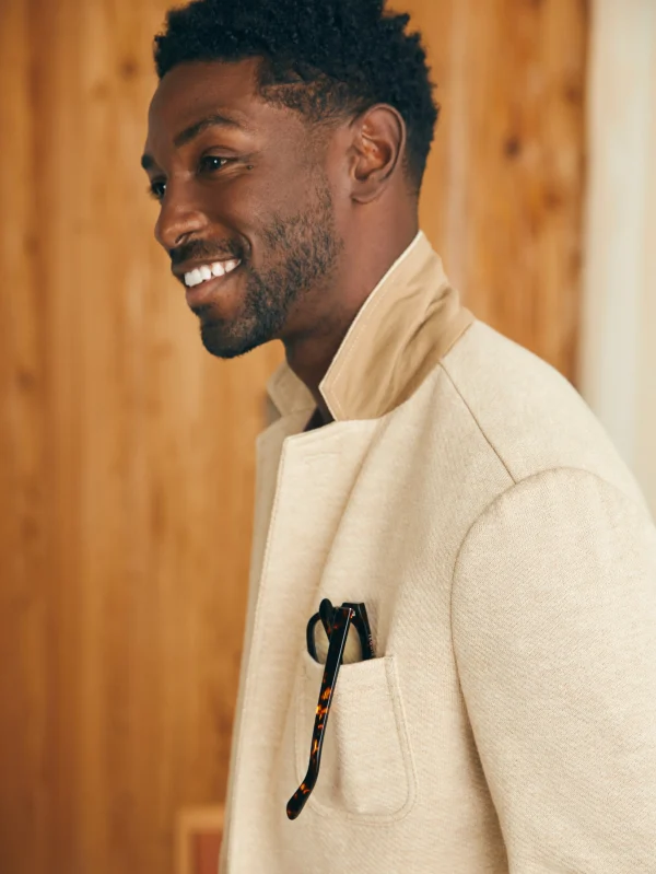 Blazers | Faherty Brand Inlet Knit Blazer - Khaki Fields Melange