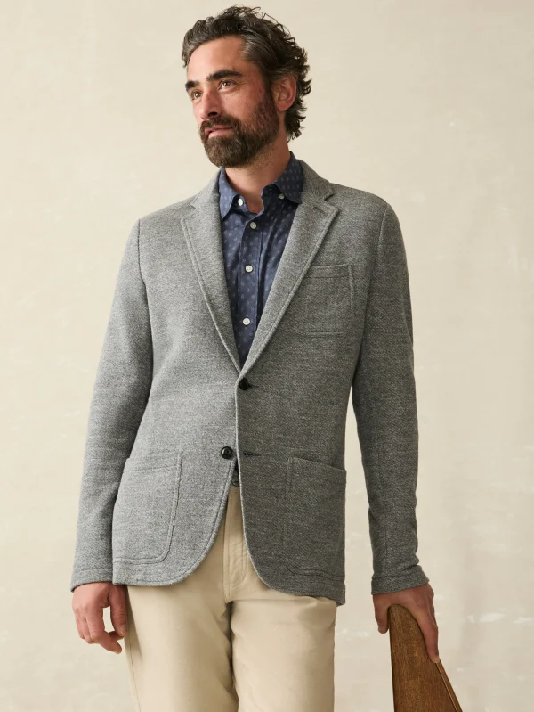 Blazers | Faherty Brand Inlet Knit Blazer - Medium Grey Melange