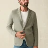 Blazers | Faherty Brand Inlet Knit Blazer - Olive Brush Melange