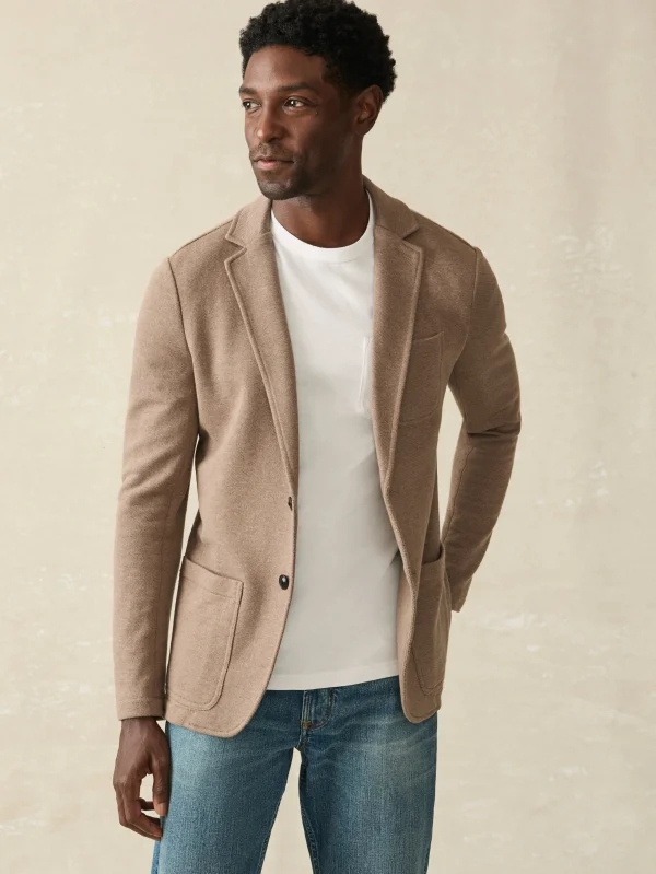 Blazers | Faherty Brand Inlet Knit Blazer - Walnut Melange