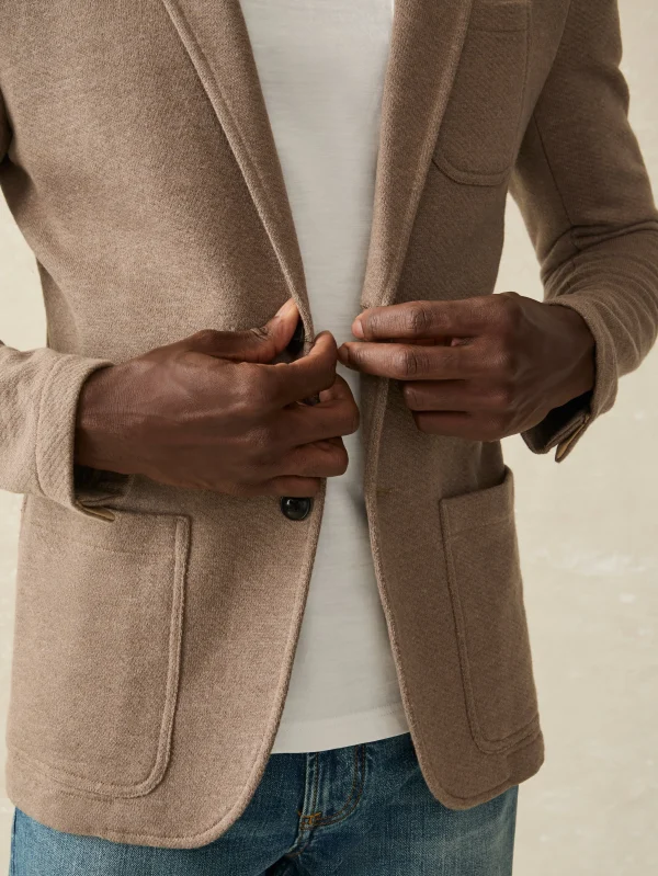 Blazers | Faherty Brand Inlet Knit Blazer - Walnut Melange