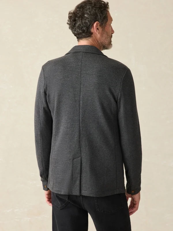 Blazers | Faherty Brand Inlet Knit Blazer (Tall) - Black Sky Melange