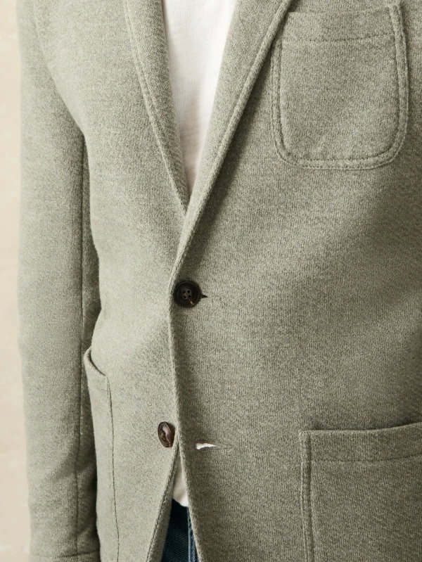 Blazers | Faherty Brand Inlet Knit Blazer (Tall) - Olive Brush Melange