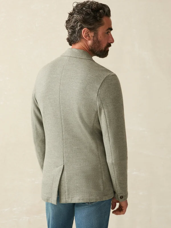 Blazers | Faherty Brand Inlet Knit Blazer (Tall) - Olive Brush Melange