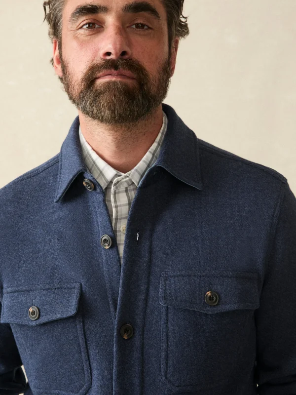 Jackets & Vests | Faherty Brand Inlet Knit CPO - Navy Night Melange