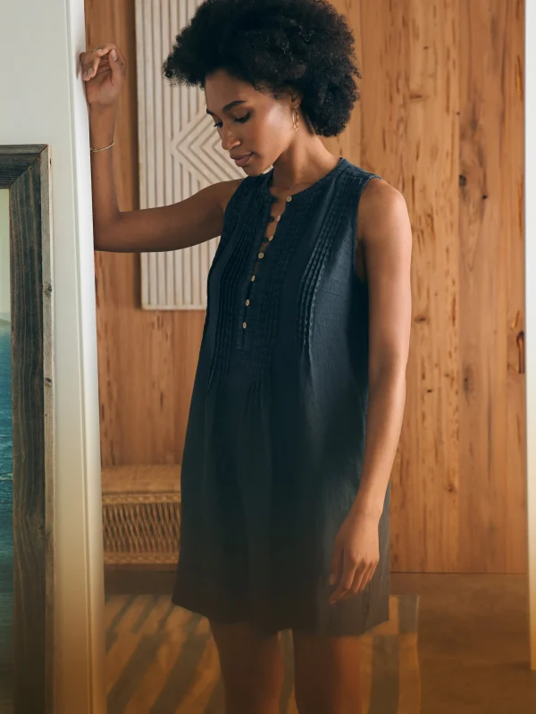 Dresses | Faherty Brand Isha Basketweave Dress - Washed Black