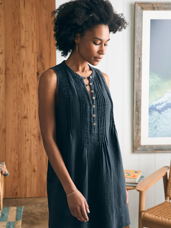 Dresses | Faherty Brand Isha Basketweave Dress - Washed Black