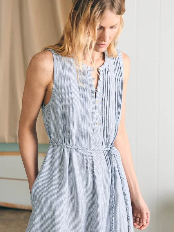 Dresses | Faherty Brand Isha Midi Dress - Blue Mini Stripe