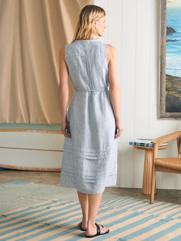 Dresses | Faherty Brand Isha Midi Dress - Blue Mini Stripe