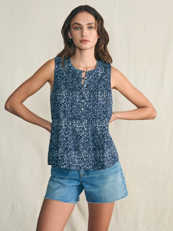 Shirts & Tops | Faherty Brand Isha Top - Navy Imma Floral