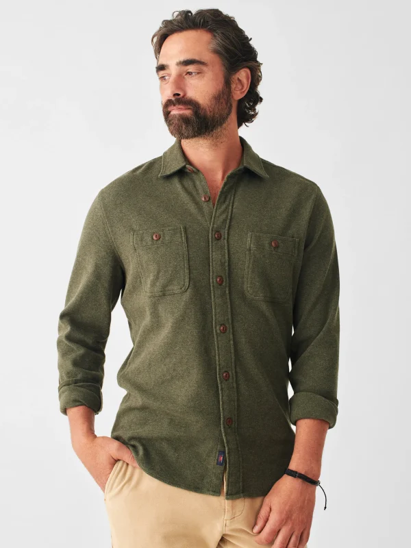 Shirts | Faherty Brand Knit Alpine Shirt - Olive Heather