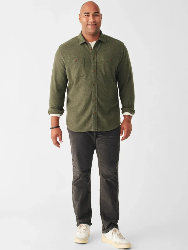 Shirts | Faherty Brand Knit Alpine Shirt - Olive Heather