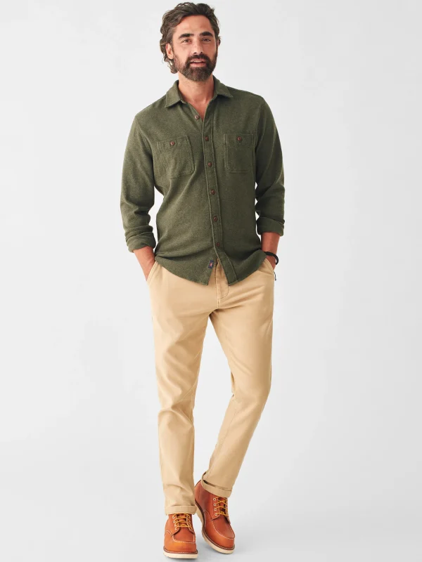 Shirts | Faherty Brand Knit Alpine Shirt - Olive Heather