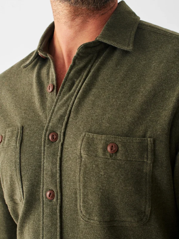 Shirts | Faherty Brand Knit Alpine Shirt - Olive Heather