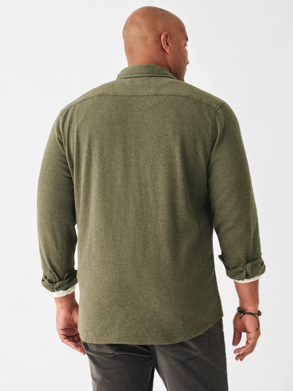 Shirts | Faherty Brand Knit Alpine Shirt - Olive Heather