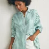 Shirts & Tops | Faherty Brand Laguna Linen Relaxed Shirt - Bottle Green Lucy Stripe