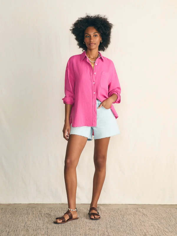 Shirts & Tops | Faherty Brand Laguna Linen Relaxed Shirt - Cone Flower