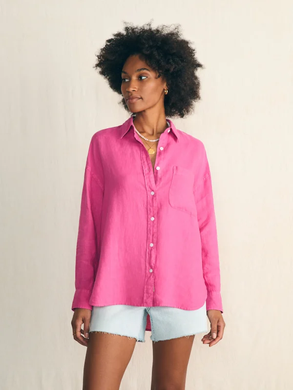 Shirts & Tops | Faherty Brand Laguna Linen Relaxed Shirt - Cone Flower