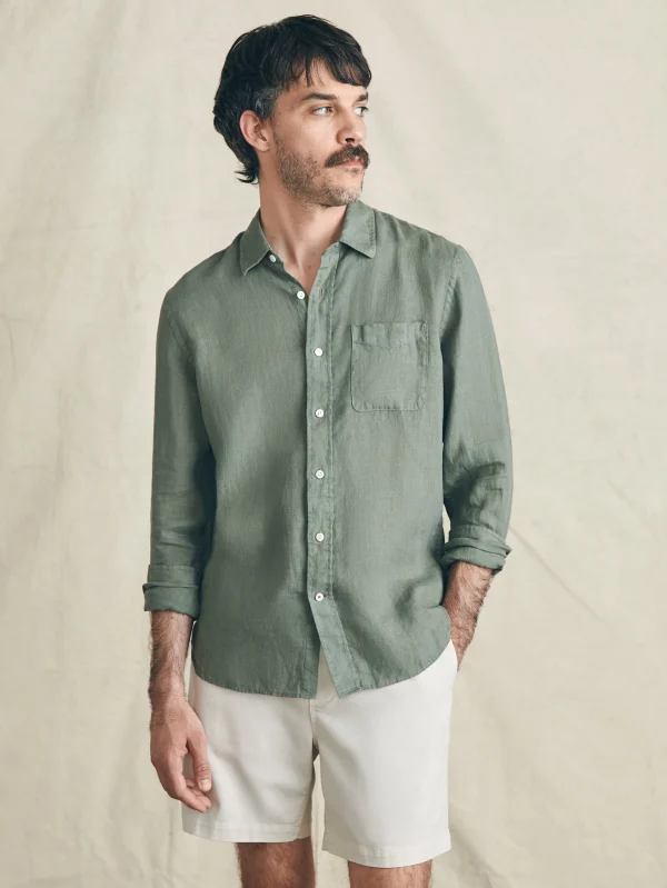 Shirts | Faherty Brand Laguna Linen Shirt - Desert Olive