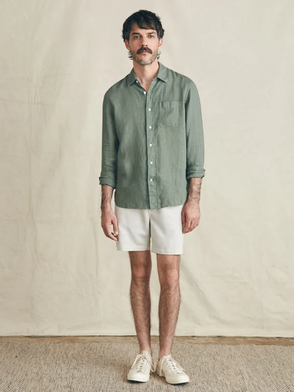 Shirts | Faherty Brand Laguna Linen Shirt - Desert Olive