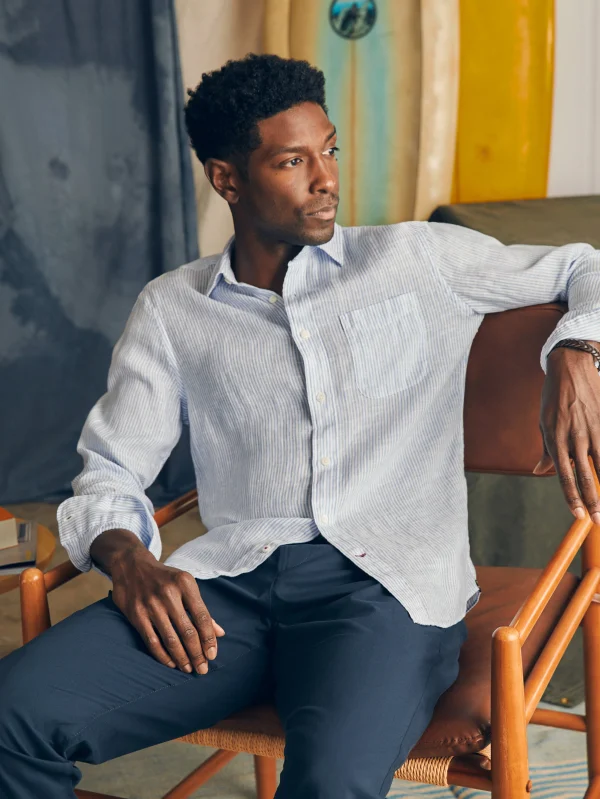 Shirts | Faherty Brand Laguna Linen Shirt - Summer Classic Stripe