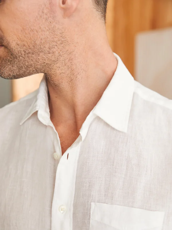 Shirts | Faherty Brand Laguna Linen Shirt - White