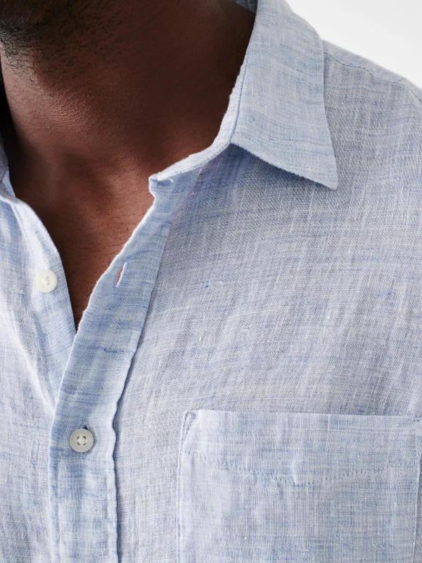 Shirts | Faherty Brand Laguna Linen Shirt (Tall) - Light Blue Melange