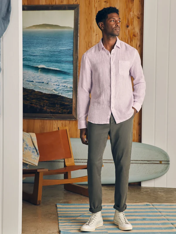 Shirts | Faherty Brand Laguna Linen Shirt (Tall) - Lavender Melange