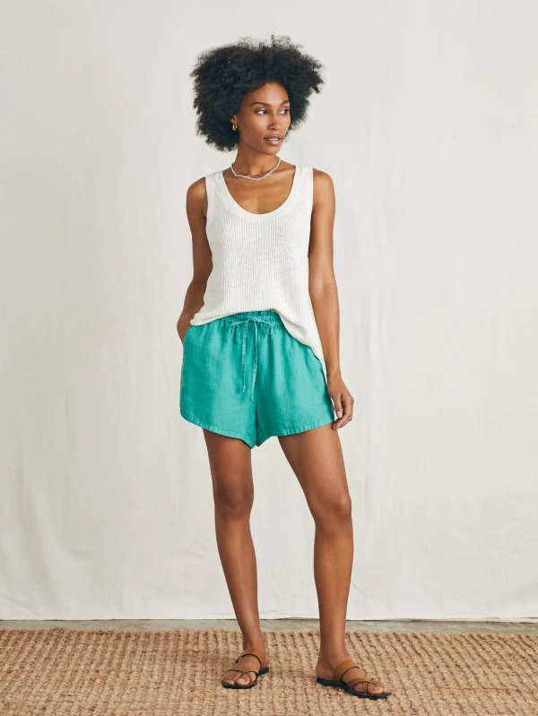 Shorts & Skirts | Faherty Brand Laguna Linen Tie Waist Short - Bottle Green