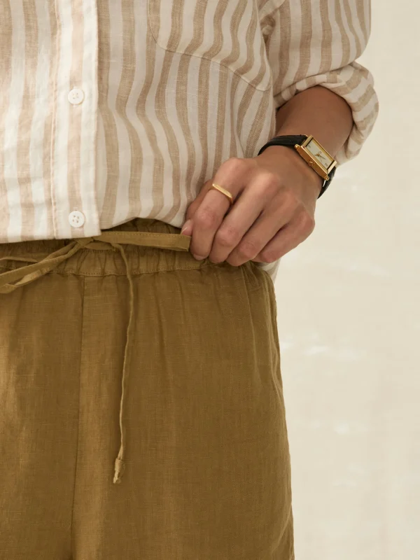 Shorts & Skirts | Faherty Brand Laguna Linen Tie Waist Short - Antique Bronze