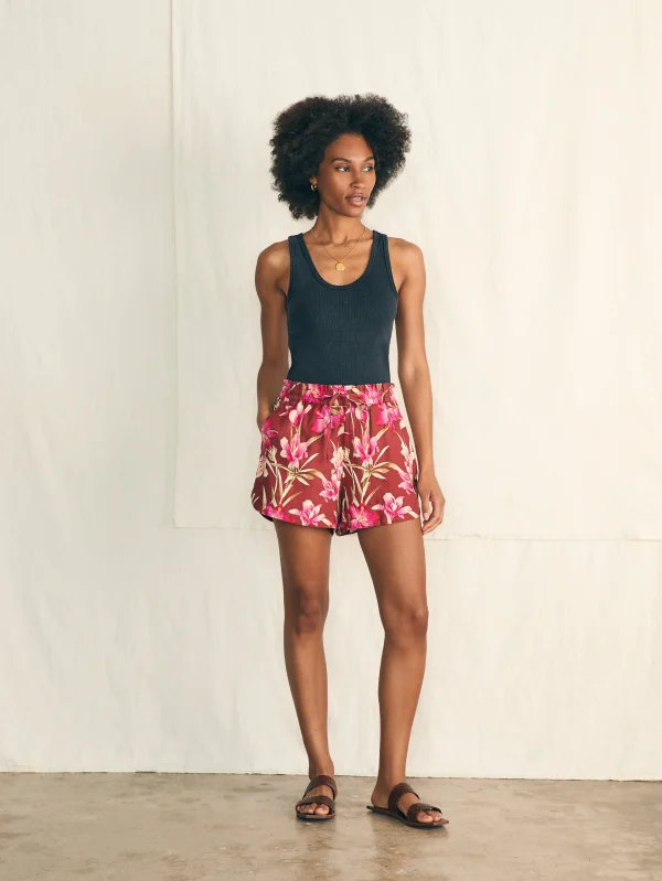 Shorts & Skirts | Faherty Brand Laguna Linen Tie Waist Short - Majorca Floral