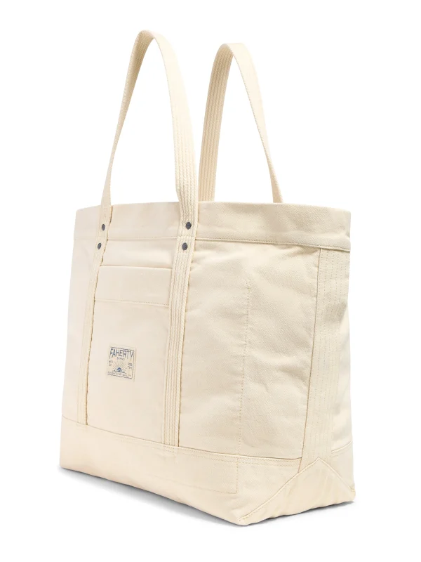 Bags | Bags | Faherty Brand Large Sunwashed Canvas Tote - Ecru