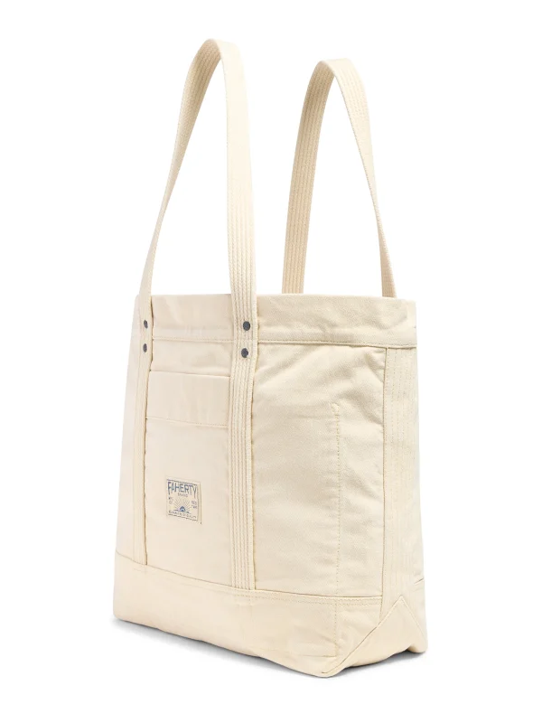 Bags | Bags | Faherty Brand Large Sunwashed Canvas Tote - Ecru