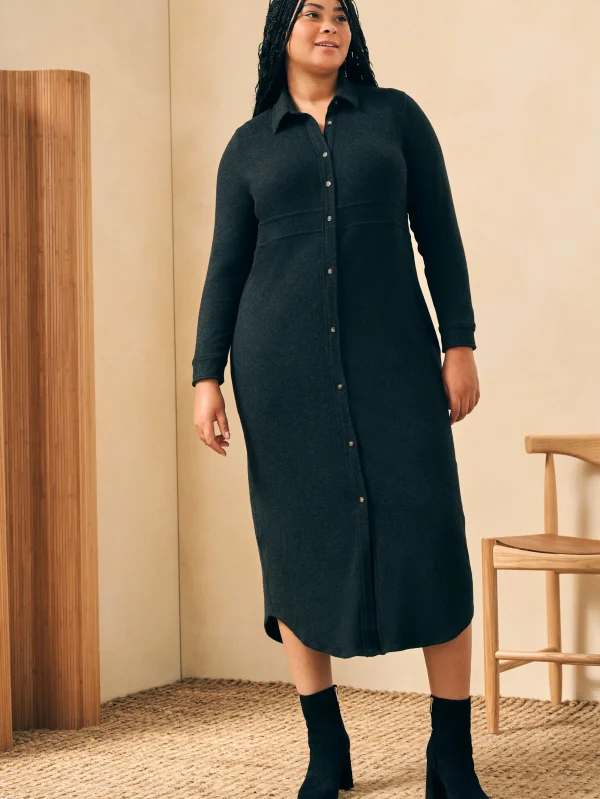 Dresses | Faherty Brand Legend™ Sweater Maxi Dress - Heathered Black Twill