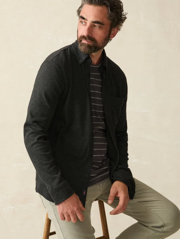 Shirts | Faherty Brand Legend™ Sweater Shirt (Single Pocket) - Heathered Black Twill