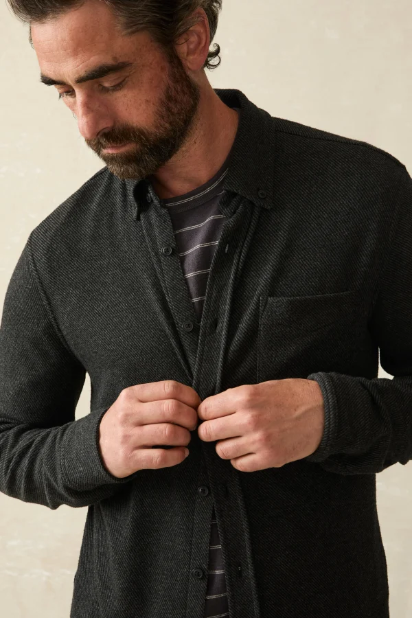 Shirts | Faherty Brand Legend™ Sweater Shirt (Single Pocket) - Heathered Black Twill