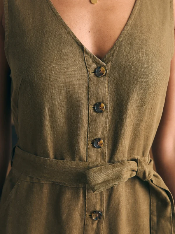 Dresses | Overalls & Jumpsuits | Faherty Brand Linen Alina Jumpsuit - Military Olive