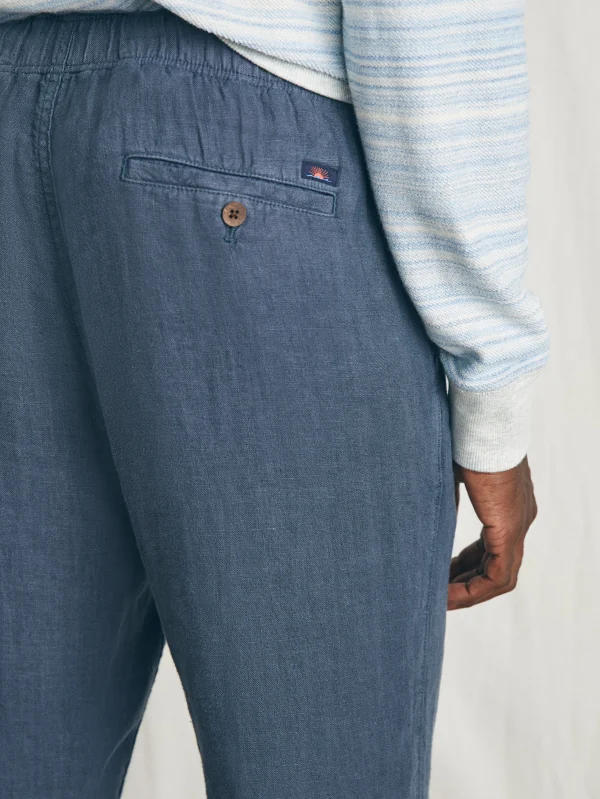 Pants | Faherty Brand Linen Drawstring Pant - Look Out Navy